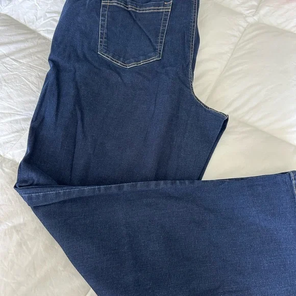 Woman Within plus size 24W jeans dark indigo straight leg. - Picture 5 of 9